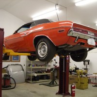 Mohawk 2 post auto lift shown at home shop
