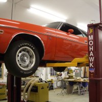 Mohawk 2 post car lift shown at home shop