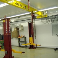 Mohawk hoist shown installed with low ceiling