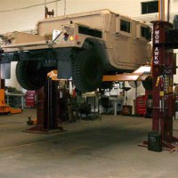 Mohawk's truck lift shown at military base